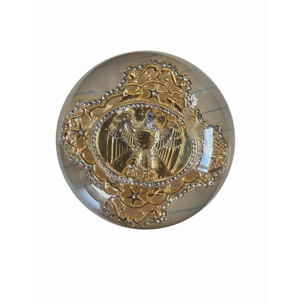 Rare PWC DAR Daughters of the American Revolution BROOCH PIN Resin Paperweight